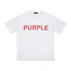 Men's T Shirts 2024 Summer Mens Fashion T-shirts Purple Brand Red Letter Print T-shirt Hip Hop Tops Loose Short Hidees