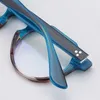 Lunettes de soleil Cadres 2024 Arrivée Niche Vintage Patchwork Bleu Lunettes rondes Cadre pour hommes et femmes Rétro Fabriqué à la main Acétate Myopie Lunettes