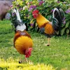 Garden Decorations 2 Pcs Decorative Inserts Outdoor Decoration Animal Chicken Yards Acrylic Stake Wood Pile