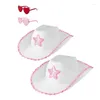 Berretti con paillettes Stella Cappello da cowboy Occhiali da sole a cuore Cappello da sposa Cowgirl al mare Accessorio per abito elegante occidentale Dropship