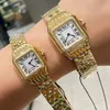 U1 Toppkvalitet AAA Fashion Women Watch Quartz Movement Silver Gold Dress Watches For Lady Square Tank rostfritt stål Fall Original Clasp Montre de Luxe Arm Wristwatch