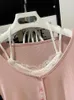Mulheres camisetas rosa t-shirts mulheres moda coreana primavera macio magro doce faculdade recortada tops emendados projetados 2024 chegada diária casual