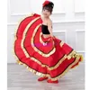 Bühnenkleidung Spanisches Kostüm Mädchen Langes rotes Flamenco-Stil Kleid Ballsaal Rock für Mädchen Kind Schwarze Tanzkleider Kostüme Kinderkleidung