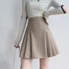 Saias pu primavera moda plissada para mulheres coreano cintura alta couro mini saia mulher sexy clube uma linha curta faldas