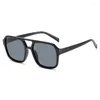 Occhiali da sole da donna quadrati a doppio ponte occhiali da sole oversize da donna vintage da uomo firmati UV400 Eyewear