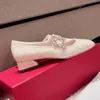 Loafer Dames Ballet Flats Geklede schoenen Kristal verfraaid Glanzend lederen designer schoenen Crème platte schoenen 100% echt leer Ballerina Flats luxe MAAT 34-42 Oxfords