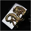 Lighters New Arrival Gold Dragon Oil Inflatable Flame Lighter Wheel Torch Turbo Butane 1300C Cigar Cigarettes Drop Delivery Home Garde Dhyr5