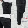 Męskie spodnie Luker CMSS Spring Autumn Cargo Casual Multi Pockets Ogólne bawełniane długie spodnie Khaki G3560