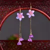 Boucles d'oreilles pendantes pour femmes, 1 paire, Long tempérament rétro, crochets d'oreille, bijoux Hanfu Cheongsam, accessoires, bijoux cadeau pour fille