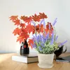 Dekorative Blumen Zimmerpflanzen Künstlicher Blumentopf Lavendel Outdoor Lila Topf Büro