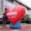 wholesale Géant 5 mH (16,5 pieds) avec ventilateur publicitaire ballons gonflables en forme de coeur modèle gonflage Saint Valentin fête événement décoration jouets sports