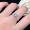 Klusterringar solida 14k vitguld AU585 Ring Lady 1CT Certifierad Moissanite Diamond Engagement Women lovar smycken för festinbjudan