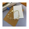 designer Like elegant ladies Four-leaf clover gold sier fashion letter Diamond pendant bracelet wedding high quality jewelry original box