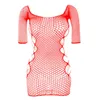 Sexy womens dress long sleeved dress womens summer fishing net short net tight underwear womens 240220