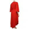 Party Dresses Asymmetrical Womens Long V Neck Half Sleeve High Low Elegant Classy Casual Lady Ball Gowns Red Blue Black Oversize