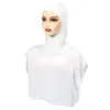 Ethnic Clothing Solid Color One Piece Head Wraps Turban Ramadan Eid Muslim Women Under Scarf Modest Arabic Islamic Jersey Full Neck Cover