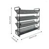 Kitchen Storage 4 Tier Spice Rack Organizer Space-Saving Metal Seasoning Countertop For