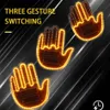New Gesture LED Car Middle Finger Car Emergency Light Give The Bird Wave to Drivers Back Window Car Sign LED Hand Warning