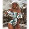 Mulheres Swimwear 2023 Sexy One Piece Swimsuit Clássico Alças Mulheres Ruffle Monokini Retro Preto Bodysuit Vintage Banheira Terno GirlsH2422088