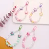 Keychains Fashion Colorful Bow Knot Beaded Keychain Pearl Acrylic Animal Round Car Bag Accessories For Women Birthday Party Gifts