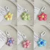 Keychains Flower Pendant Keychain Floral Shaped Bag Ornament Rings Holder Student Gift Fashion Jewelry Accessories