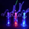 Brûleur d'huile en verre le moins cher Bong Pipe de tabagisme Shisha Matrice en ligne Matrice LED Light Cendre des cendres Bublant Percolater Bubbler avec des tuyaux de brûleur d'huile mâle de 10 mm en gros en gros