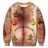 Sweats à capuche pour hommes Pulls de Noël laids pour hommes Femmes Funny Elk Renne Graphic Sweatshirts 3D Imprimé Santa Claus Cosplay Cadeaux de Noël