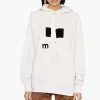 Designer Hoodies Isabel Marants Frauen Neu im Mode Sweatshirt Flockenbrief Pullover Kapuze Sportshirt Frauen Lose Langarm Terry Pullover