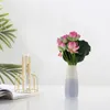 Decorative Flowers 2 Pcs Simulation Lotus Decoration Flower Po Props Plant Fake Lifelike White Green