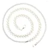 Bälten All-Match Temperament Pearl Beads Dress Accessories Body Chain Women Midje Metalkorsett