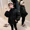 Down Coat ZHIO Winter Jacket Girls Kids Thickness Sequins Cotton-padded Children 2024WT002