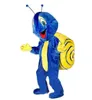할로윈 파티 만화 캐릭터 마스코트 판매 무료 배송 지원 사용자 정의를위한 할로윈 슈퍼 귀여운 블루 달팽이 마스코트 의상