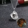 Necklaces EthShine 925 Sterling Silver Custom Photo Projection Necklace Love Memory Pendant Romantic Valentines Day Jewelry Christmas Gift