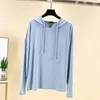 Women's Hoodies Modal Solid Color Long Sleeved Hoodie T-Shirt Spring Casual Loose Fit Inner Soft Bottom Thin Sun Protection Top