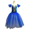 Palco desgaste azul ballet saia longa vestido de dança para crianças trajes de desempenho meninas estilingue saias de barriga