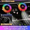 Bil luftfräschare med LED aroma dekorera atmosfär doft accessorie rgb strip ljudkontroll röst rytm lätt app