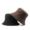 S49T brede rand hoeden emmer omkeerbare vaste kleur hoed voor mannen vrouwen zomer sunhat unisex travling vissen