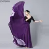 Stage Wear Jupe de style chinois avec grand ourlet danse flamenco pour femmes 720 degrés couleur unie jupes longues danseur pratique