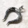 Hängsmycken hänge drake horn svart mode smycken europe vintage 925 sterling silver tillbehör gåva till kvinnliga män
