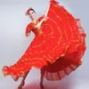 Scen Wear Modern Gypsy Style Female Spanish Flamenco kjol Performance Belly Dance Costumes Ruffle Dress Team