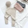 Byxor babykläder flickor leggings tjock bomull fast färg casual 2024 vår höst fashionabla barnbyxor