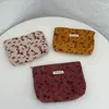 Cosmetic Bags Bag Women Floral Makeup Case Organizer Korean Embroidery Pouch Travel Corduroy Canvas Beauty