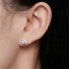 50 Points Delicate Momulberry Stone Stud Female Simple Shine Diamond S925 Silver Thread