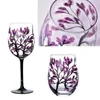 Vino da vino Four Seasons Tree Painted Art Glass per gli amanti