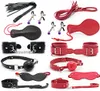 Sex Bondage Kit Set 7 PCS SEXY TOYSADULT SPEL SLAVE Toys Set Handcuffs Foot Cuff Whip Paddel Mouth Gag Couples Erotic Toys7672070