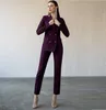 New Purple Women Suit Lady Formale Business Office Smoking Mother Wedding Party Occasioni speciali Ladies Two-Piece Set Jacket Pants A59