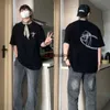 Herren-T-Shirts, neue Sommermode, Markenstil, schweres Baumwoll-T-Shirt, männliche Dellen, vielseitig und gutaussehend, Rundhalsausschnitt, schwarzes Top, trendige StreetwearH24220