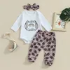 Ensembles de vêtements pour bébés filles 3pcs pantalon long manche mignon lettre imprimé kawaii.