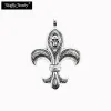 Pendentifs Pendentif Fleurdelis Lily 925 en argent Sterling collier ajusté Europe tout nouveau Fine homme femme Bijoux Vintage rebelle Bijoux cadeau