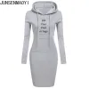 Vestidos 2022 nova impressão personalizada diy seu como foto ou logotipo feminino com capuz manga longa meninas vestido sexy roupas bodycon vestidos